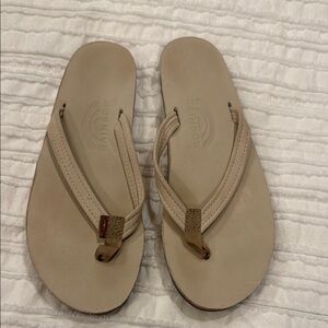 Rainbow Sandals Beige Flip Flops